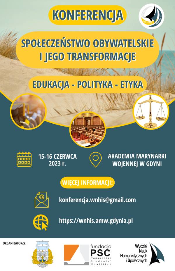 Zaproszenie - konferencja „SPOŁECZEŃSTWO OBYWATELSKIE I JEGO TRANSFORMACJE. EDUKACJA – POLITYKA – ETYKA”