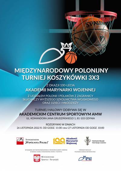Komunikat organizacyjny Halowego Turnieju Koszykówki 3X3  z okazji 100 lecia powstania AMW